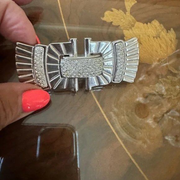 Judith Leiber crystal Swarovski metalic bow pin brooch. New - Picture 14 of 16